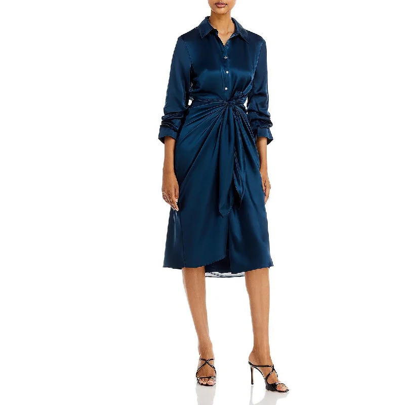 Cinq a Sept Womens Silk Maxi Shirtdress