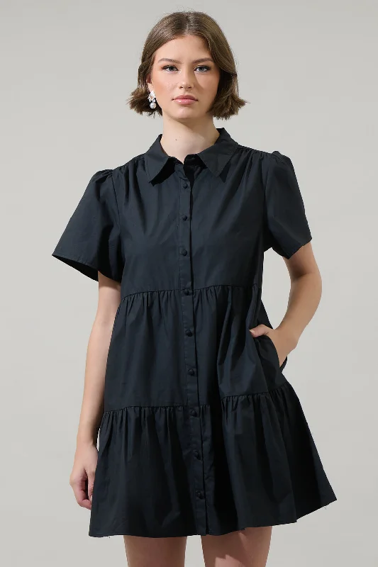 Xia Poplin Tiered Mini Dress