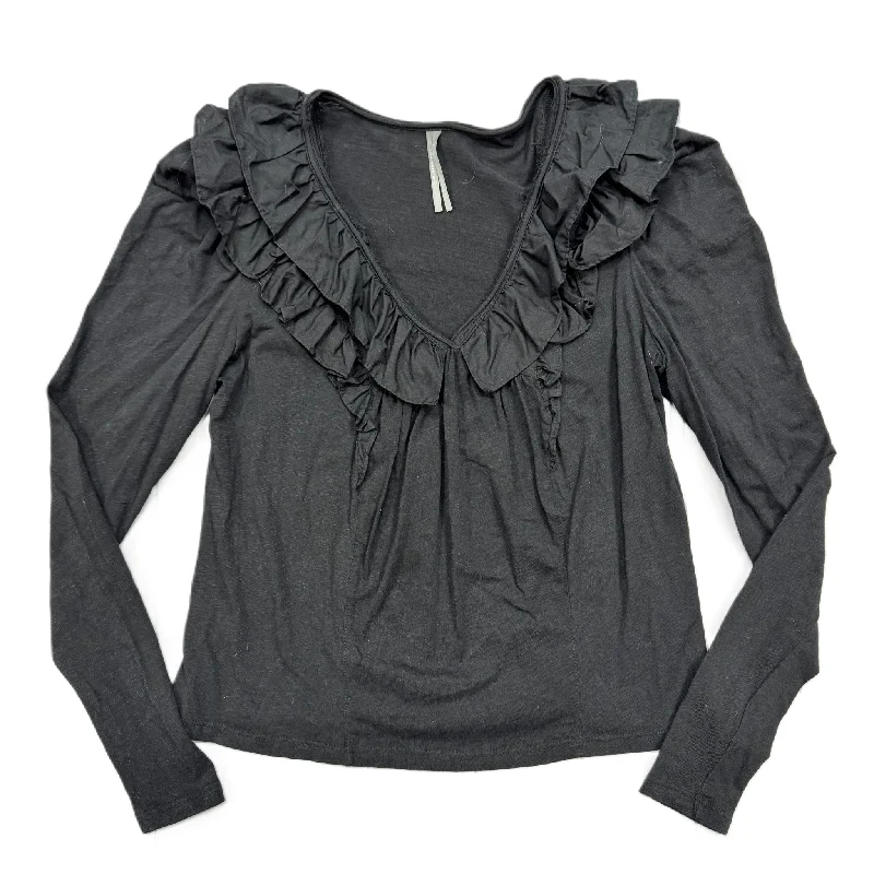 Top Long Sleeve By Anthropologie In Black, Size: S