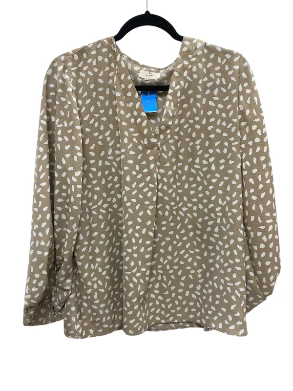 Top Long Sleeve By Entro In Beige, Size: M