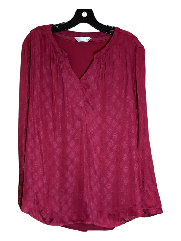 Top Long Sleeve By Christopher And Banks In Red, Size: Xl