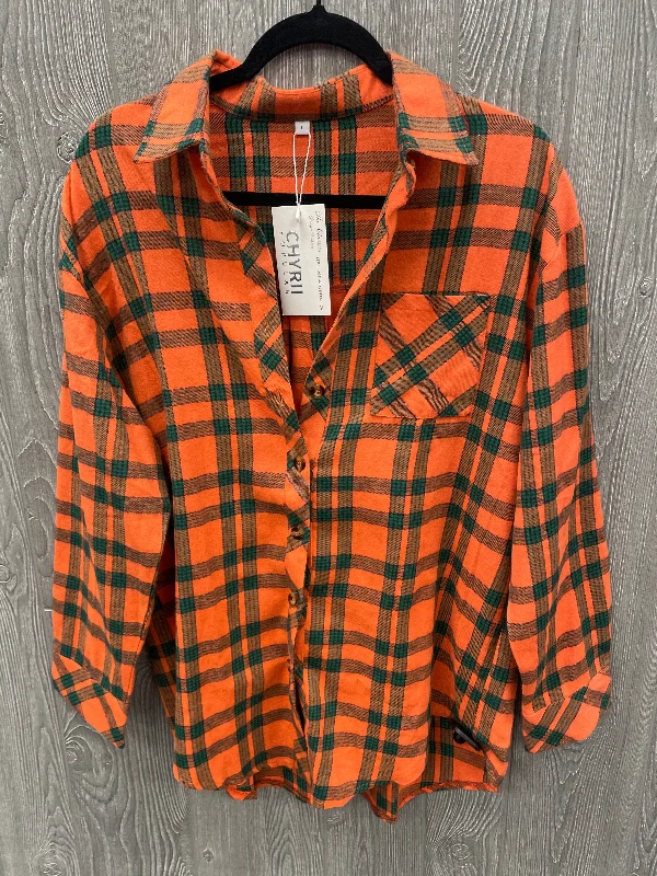 Top Long Sleeve By Clothes Mentor In Orange, Size: L