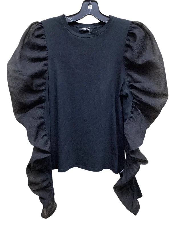 Top Long Sleeve By Express In Black, Size: S