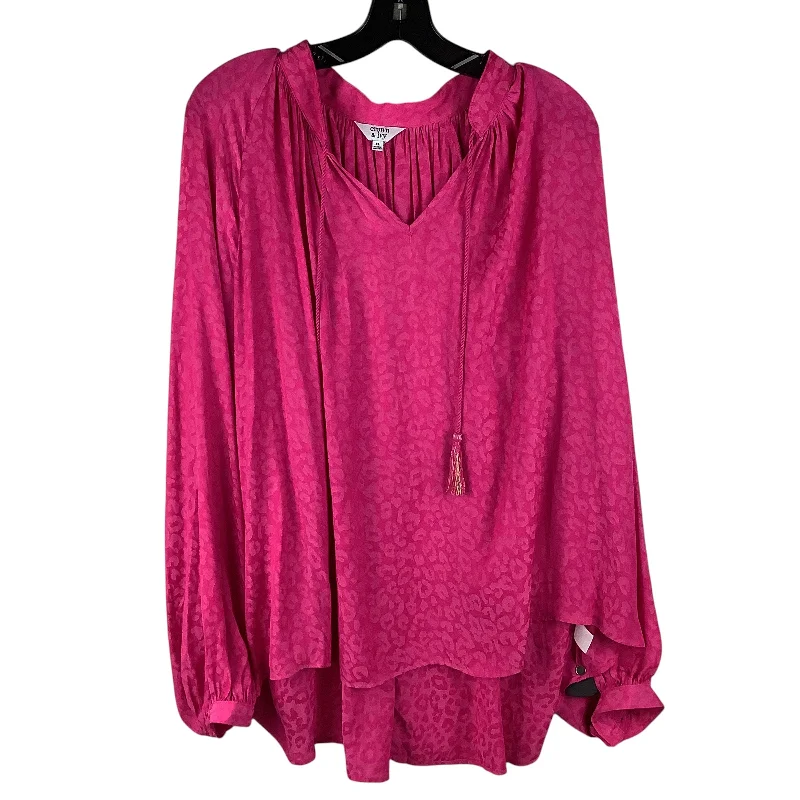 Top Long Sleeve By Crown And Ivy In Pink, Size: Xl