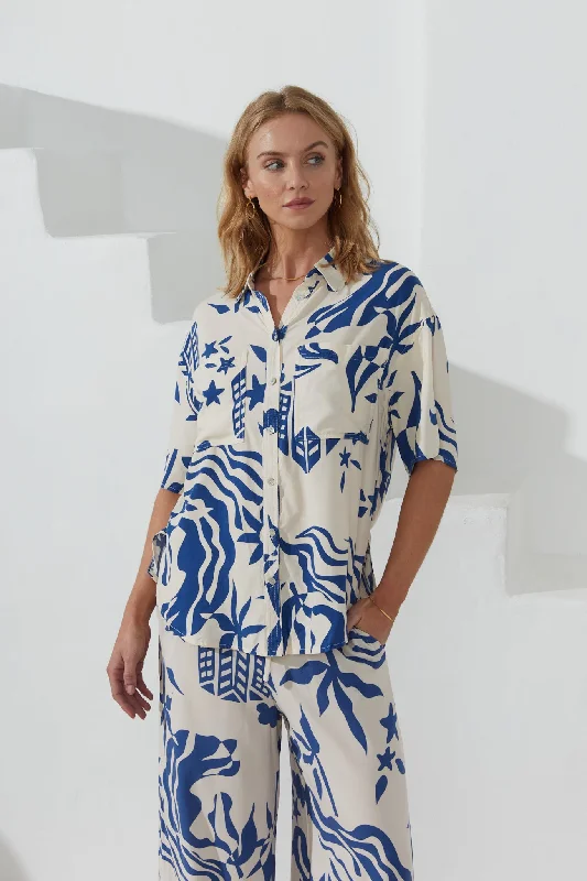 Cali Blue Abstract Shirt