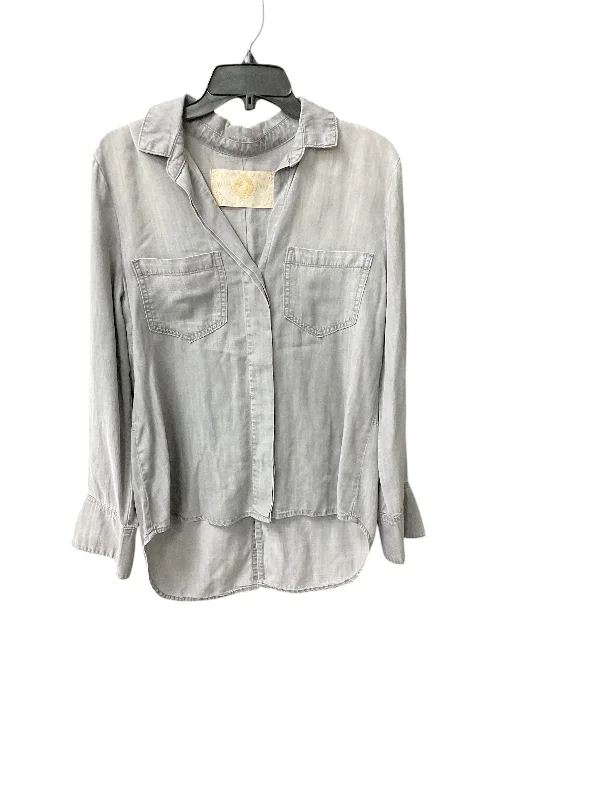 Top Long Sleeve By Bella Dahl In Grey Denim, Size: S