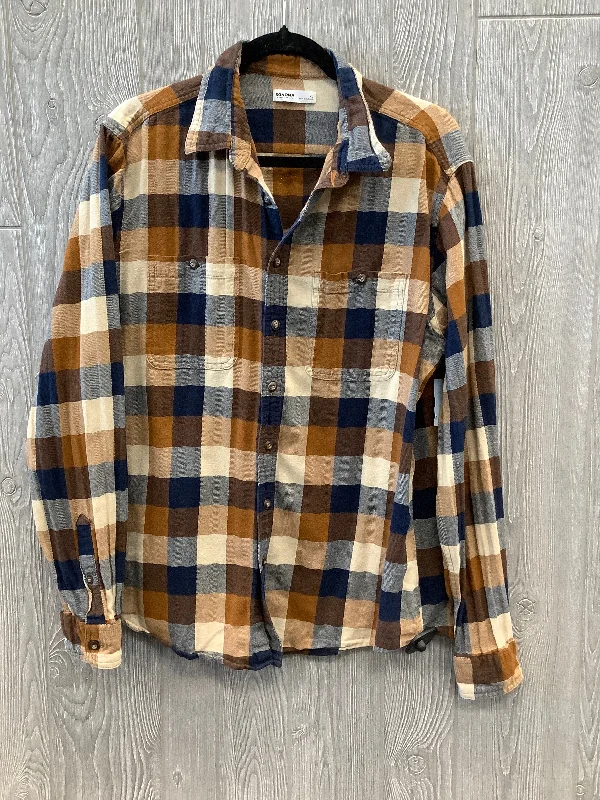 Top Long Sleeve By Sonoma In Plaid Pattern, Size: Xl