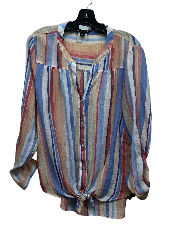 Top Long Sleeve By Zac And Rachel In Multi-colored, Size: L