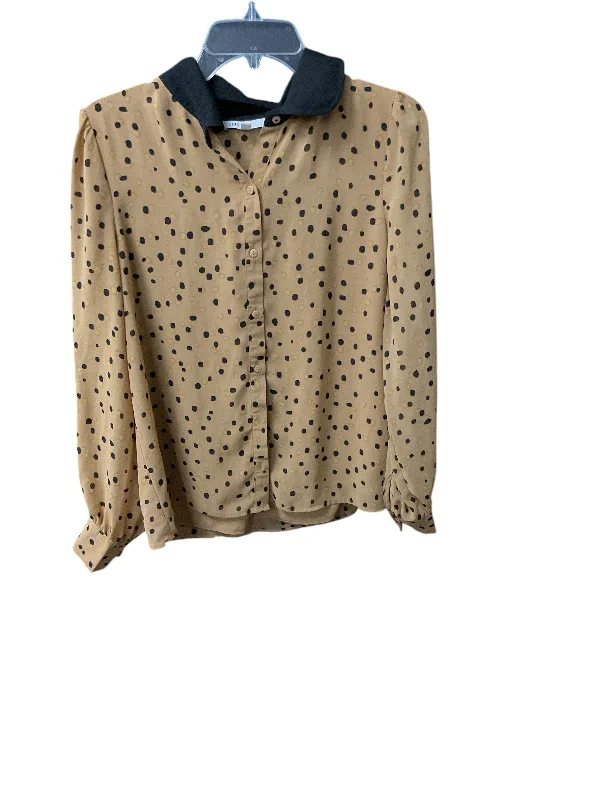 Top Long Sleeve By Dr2 In Brown, Size: M