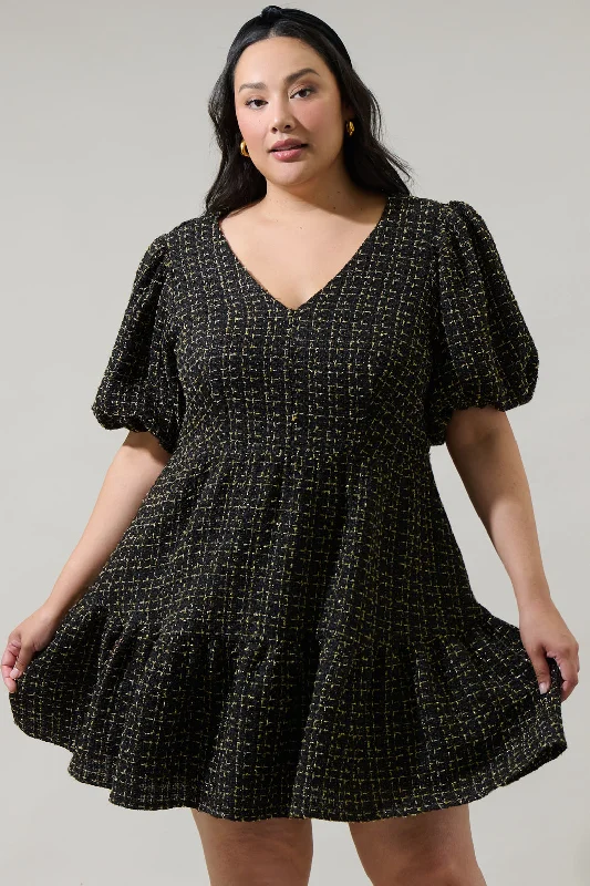 Carrol Zaylee Tweed May Tiered Mini Dress Curve