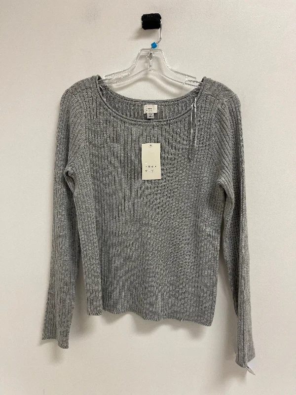 Top Long Sleeve By A New Day In Grey, Size: 2x