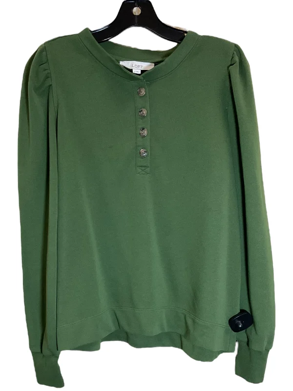 Top Long Sleeve By Loft In Green, Size: M