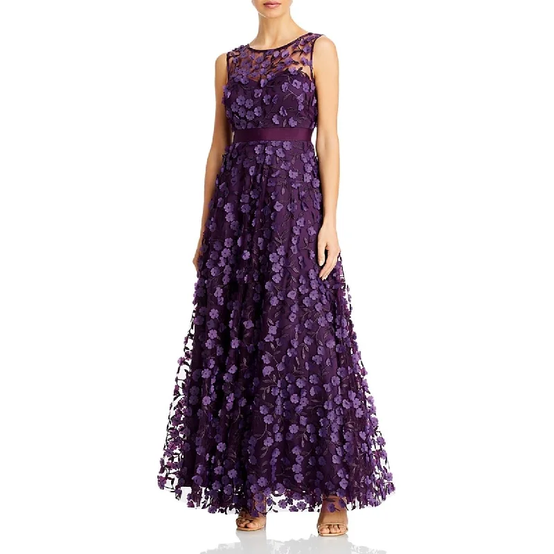 Eliza J Womens Applique Maxi Evening Dress