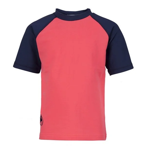 Petit Crabe Nectarine/Blue Raglan UV Swim Shirt