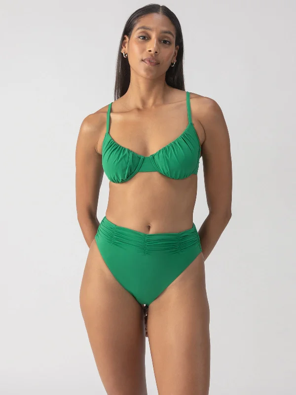 Beach Goddess Excess Shirr Cup Bikini Top Perky Palm