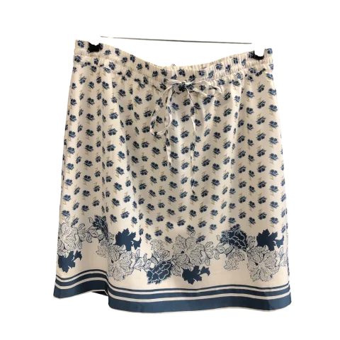 Skirt Mini & Short By Ann Taylor In Blue & White, Size: S