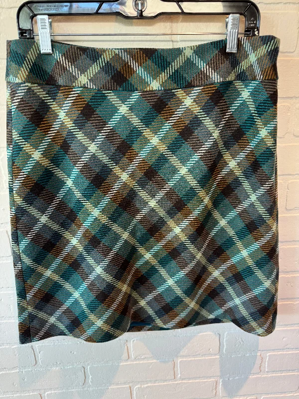 SKIRT MINI & SHORT TALBOTS in BROWN & GREEN, Size: 10PETITE