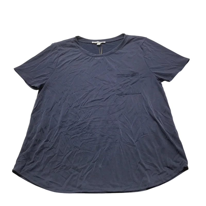 Top Short Sleeve By Green Envelope In Blue, Size: L