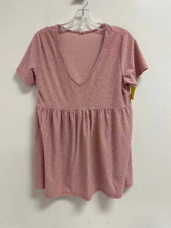 Top Short Sleeve By Pink Blush In Pink, Size: M