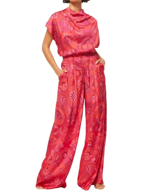 Lemor Pant In Flora Corsica Fuchsia