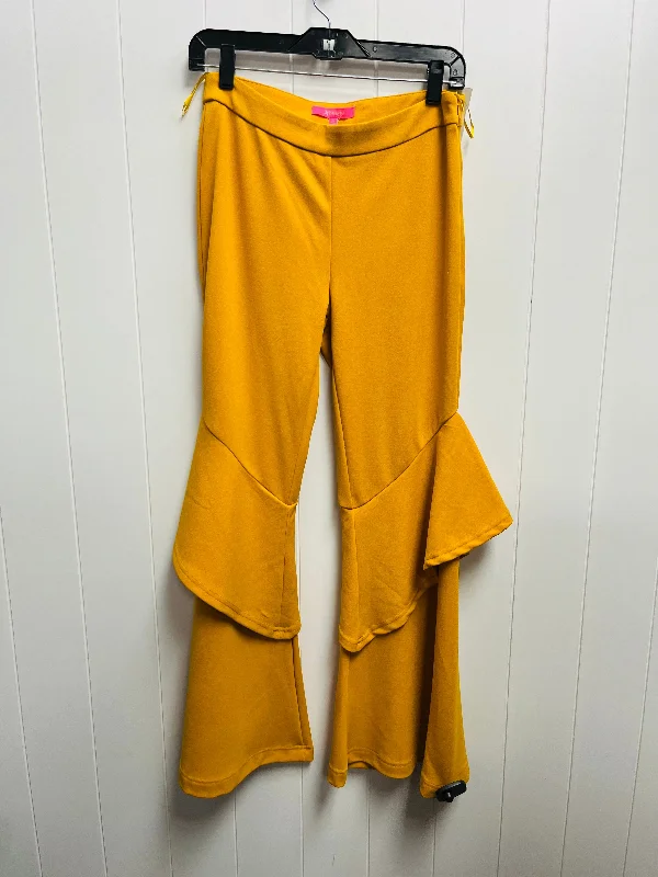 Pants Wide Leg By Xtaren In Yellow, Size: M