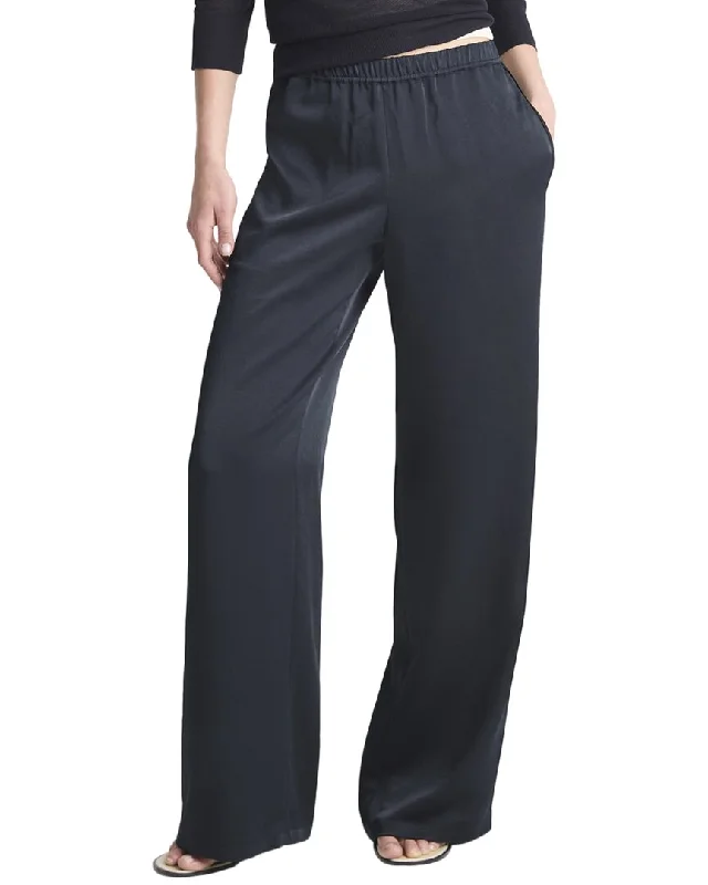 Vince Mid Rise Side Strap Wide Leg Pant