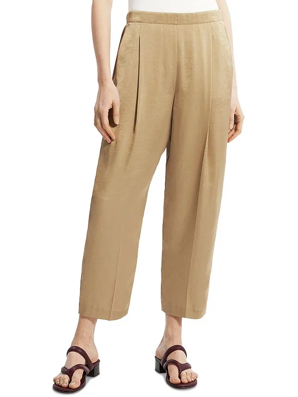 Womens Shimmer High Rise Cropped Pants