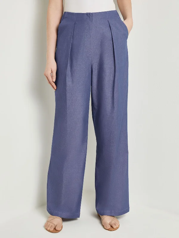 Zipper Fly Wide Leg Pants