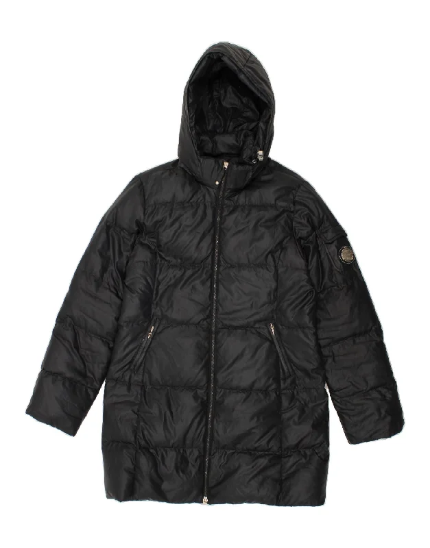 CHAMPION Womens Hooded Padded Coat UK 16 Large Black Polyester