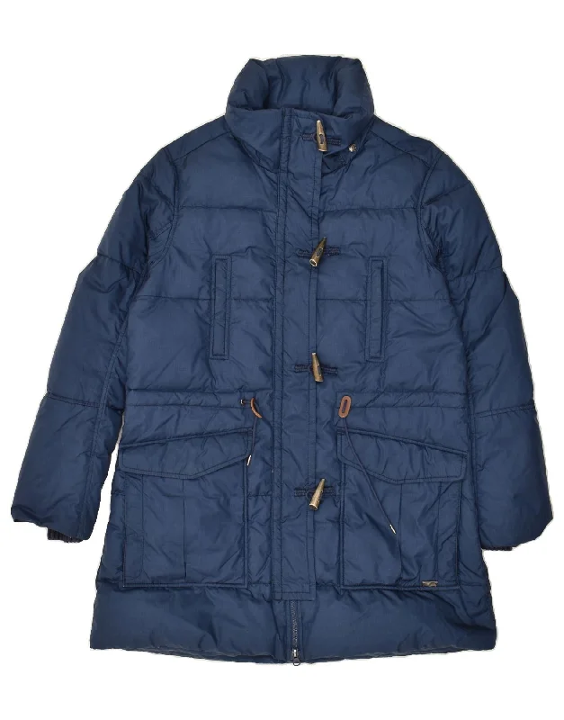 LEVI'S Womens Duffle Padded Coat UK 14 Medium Navy Blue Polyester