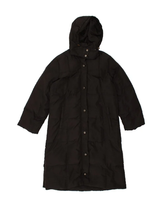 MAX MARA Womens Hooded Padded Coat UK 14 Large Black Polyamide