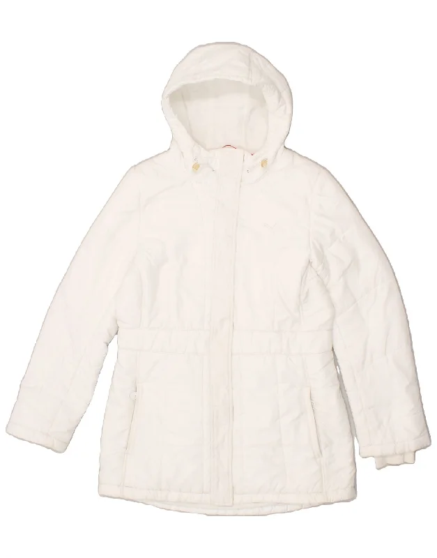 PUMA Womens Hooded Padded Jacket UK 14 Large White