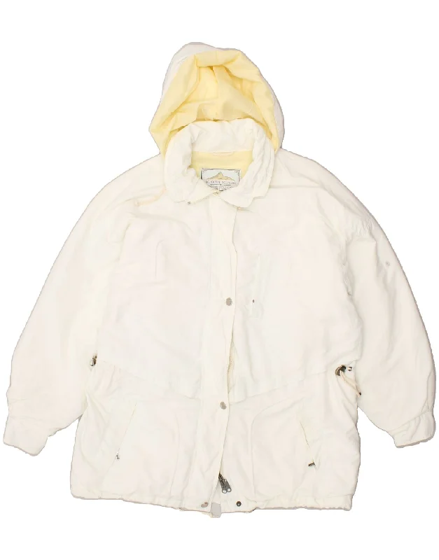 SCHOFFEL Womens Hooded Windbreaker Jacket UK 16 Large White Polyester