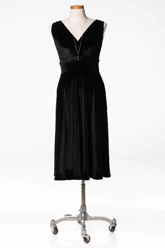 Abigail Dress - Onyx Velvet