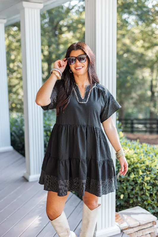 Adventuress Spirit Black Tiered Dress