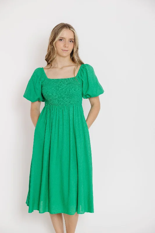 Eden Dress in Kelly Green