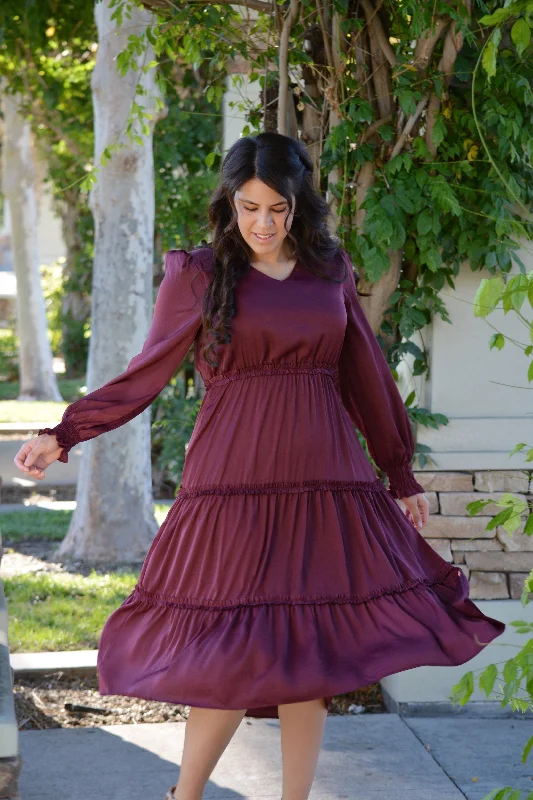 Bristol Burgundy Midi Dress