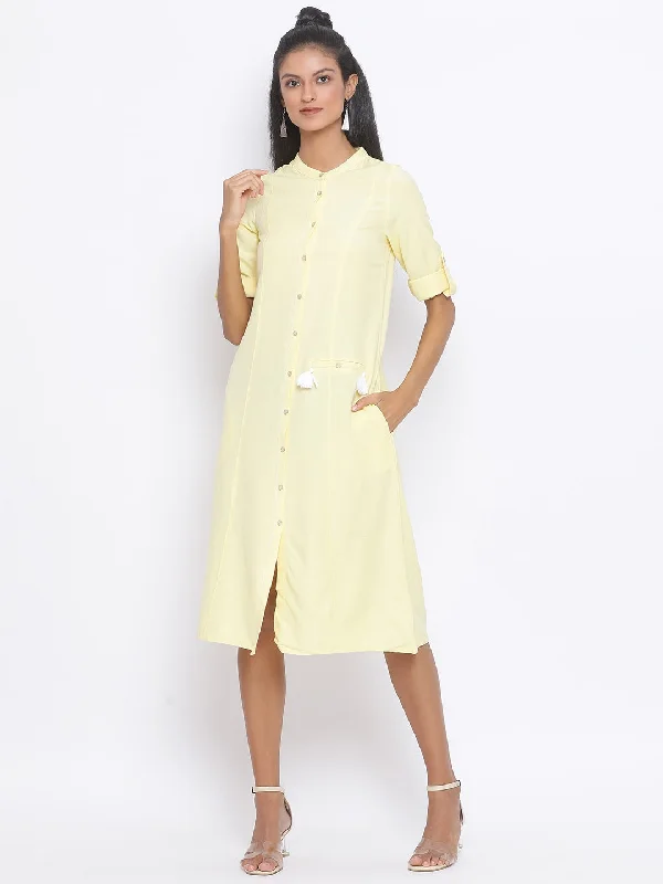 Sunshine Eternity Midi Linen-Blend Women Dress