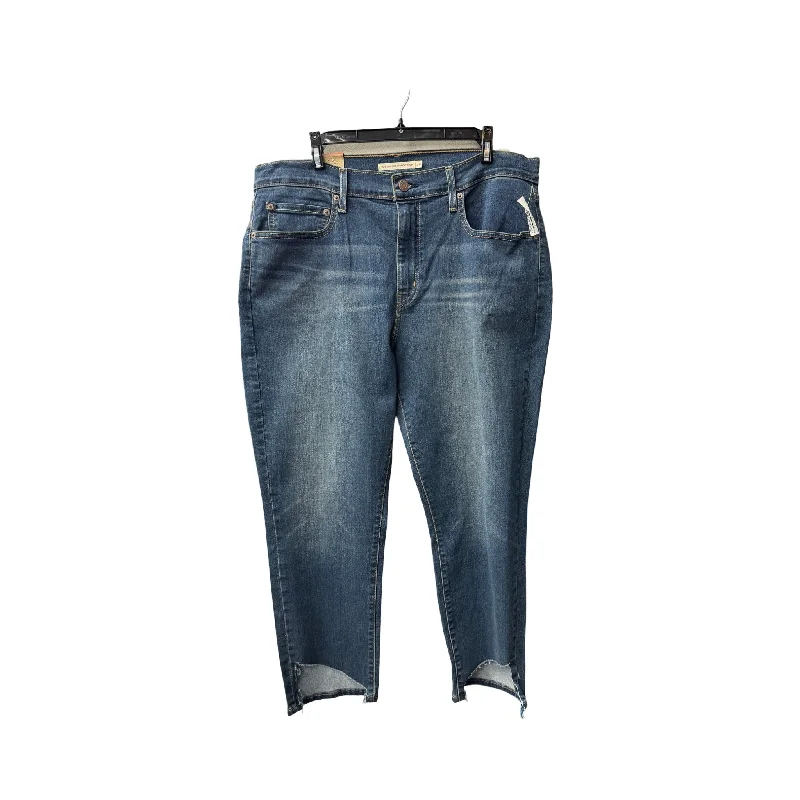 Jeans Cropped By Levis In Blue Denim, Size: 16