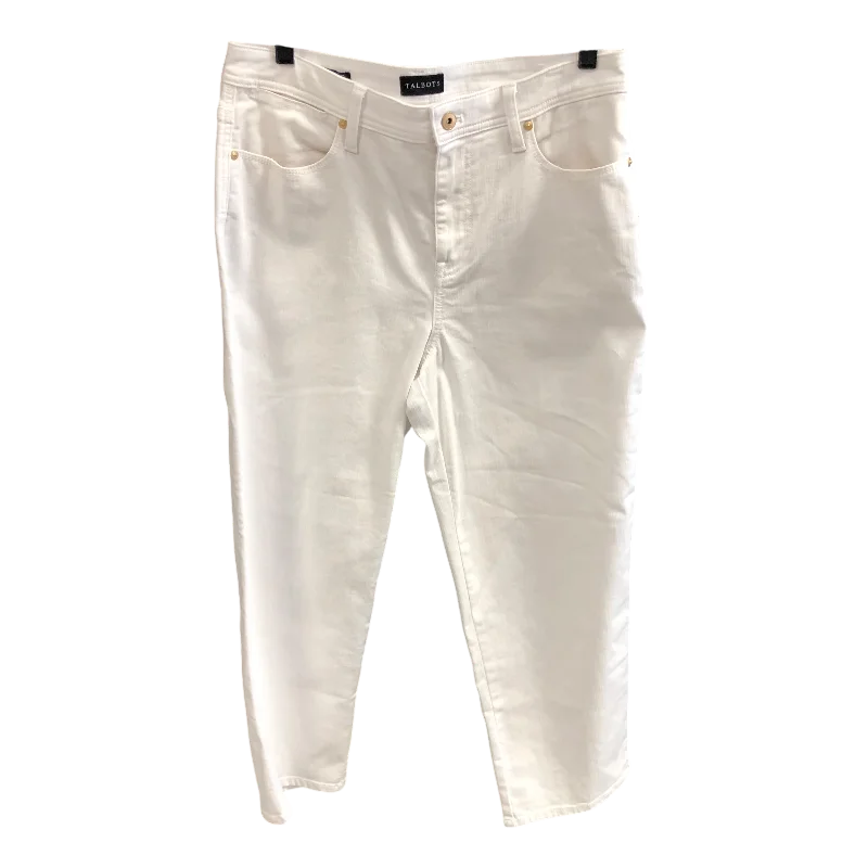 Jeans Cropped By Talbots In White Denim, Size: 10