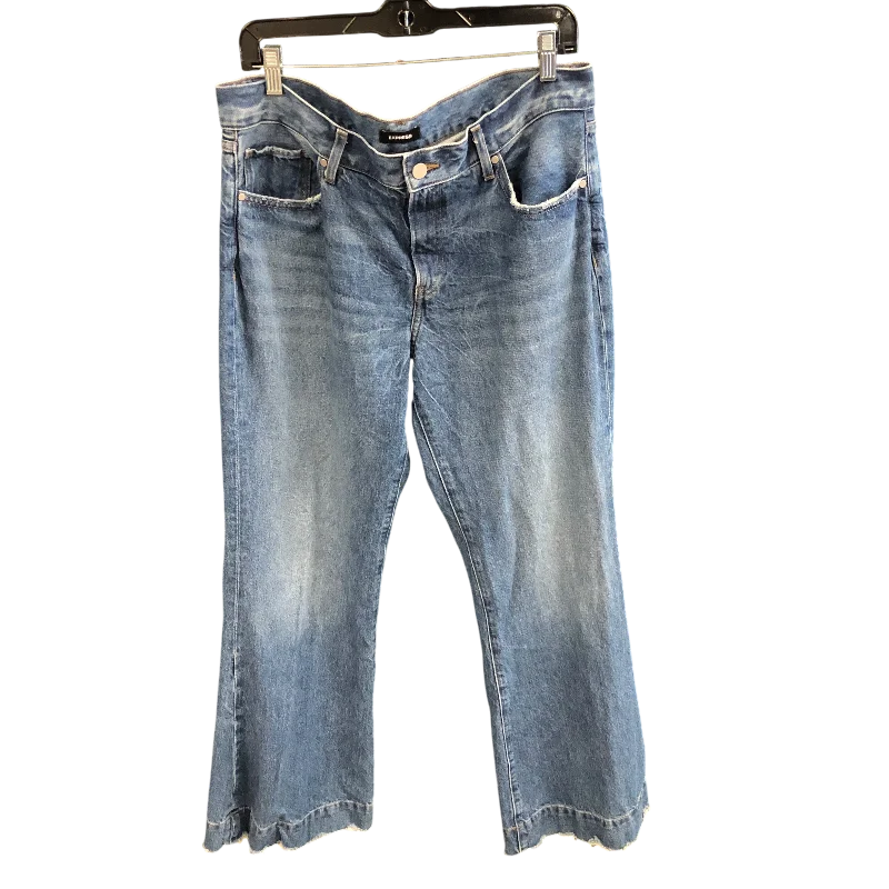 Jeans Flared By Express In Blue Denim, Size: 12