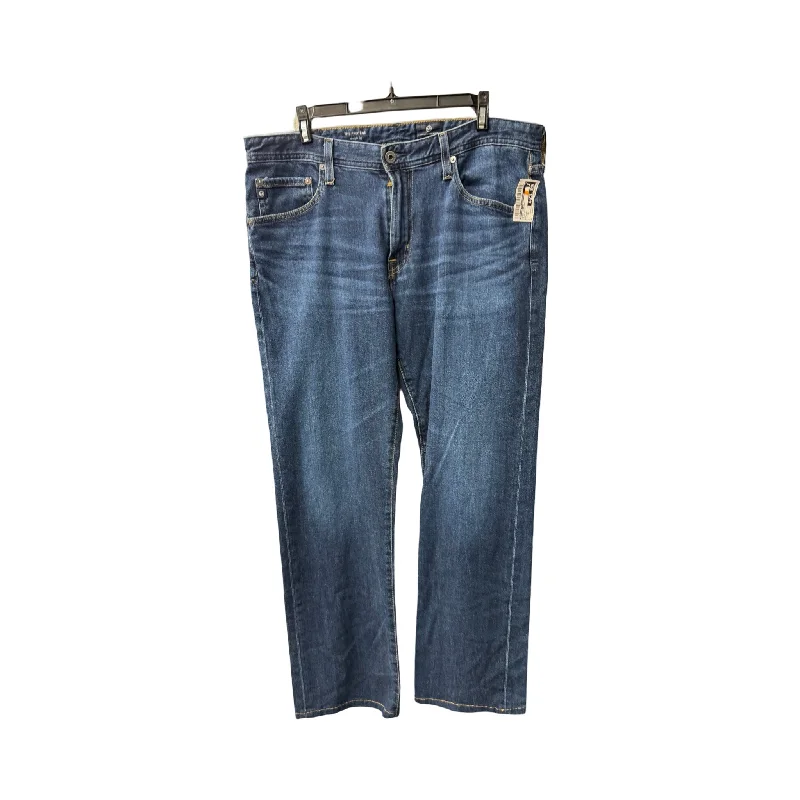 Jeans Straight By Adriano Goldschmied In Blue Denim, Size: 16