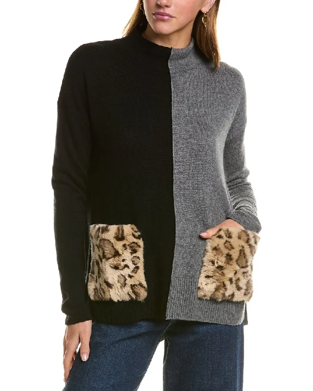 MEIR Colorblock Wool & Cashmere-Blend Sweater