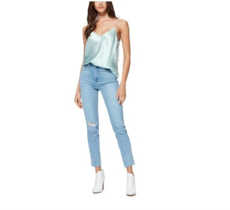 Sarah High Rise Slim Jeans In Blue