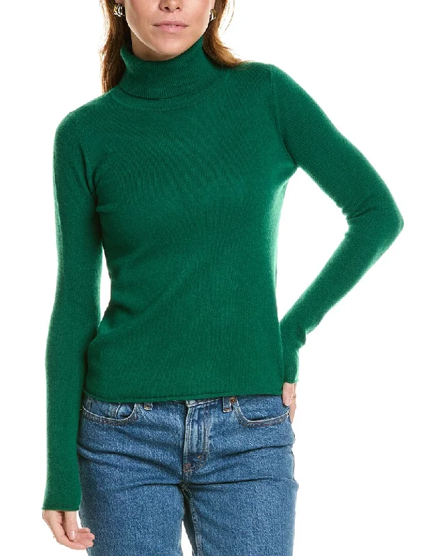 sofiacashmere Roll Cuff & Hem Turtleneck Sweater