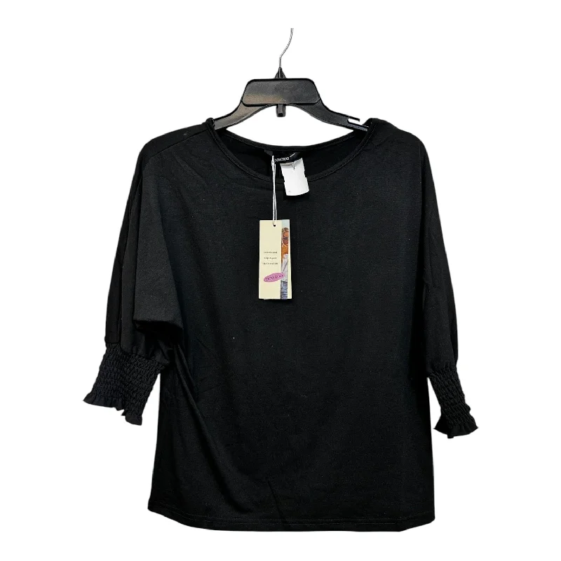 Top Short Sleeve By Cmf In Black, Size: S