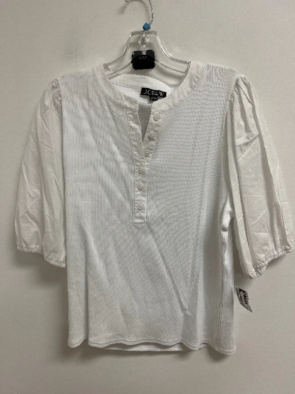 Top Short Sleeve By J. Crew In White, Size: Xl