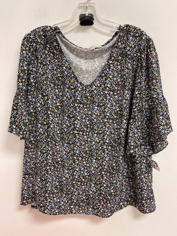 Top Short Sleeve By Loft In Floral Print, Size: Xl