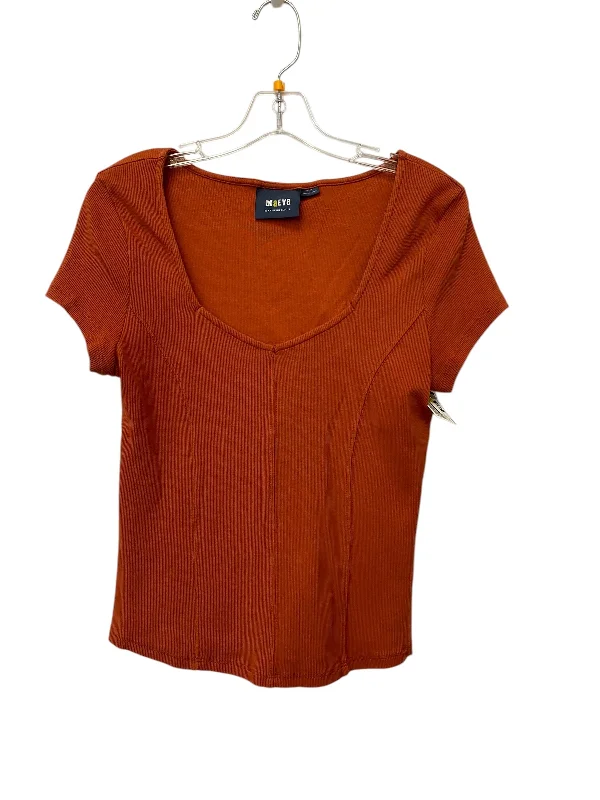 Top Short Sleeve By Maeve In Orange, Size: L